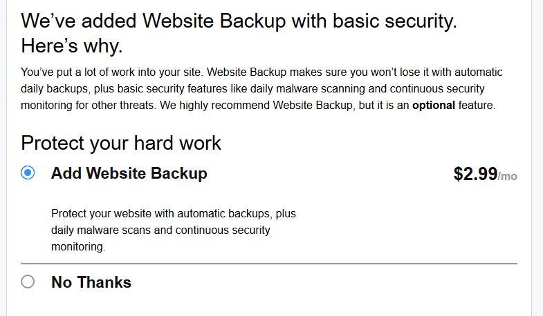 Website Backup Shopping