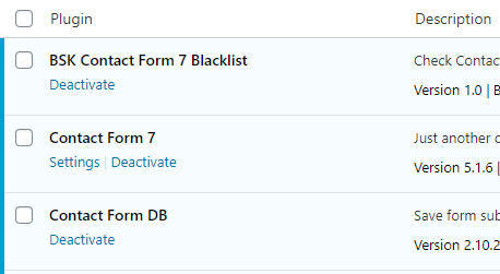 BSK Contact Form 7 Blacklist